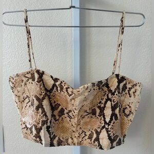 Indah Snakeskin Crop Top Tank - Size M